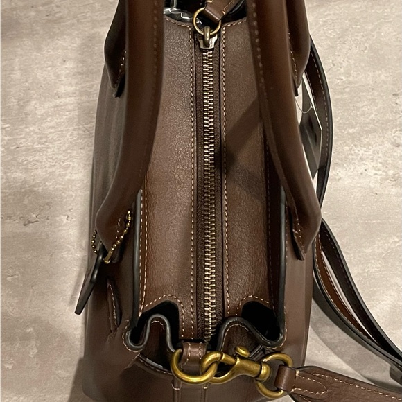 Coach Dark Brown Leather Satchel - Picture 8 of 14